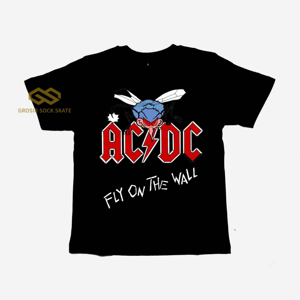 KAOS BAND ANAK/ KAOS MUSIK ACDC FLY ON THE WALL USIA 1-12 TAHUN