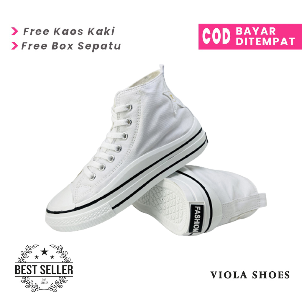 Sepatu Sneakers Kanvas Pria dan Wanita Sepatu Boot Grade A High Quality Sepatu Import Unisex Free Gift Kaos Kaki Sepatu Tinggi Murah