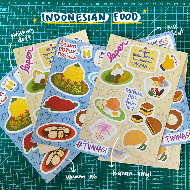 INDONESIAN FOOD STICKER | CUTE AESTHETIC STICKER | STICKER TUMBLER | STICKER HP | STIKER MAKANAN