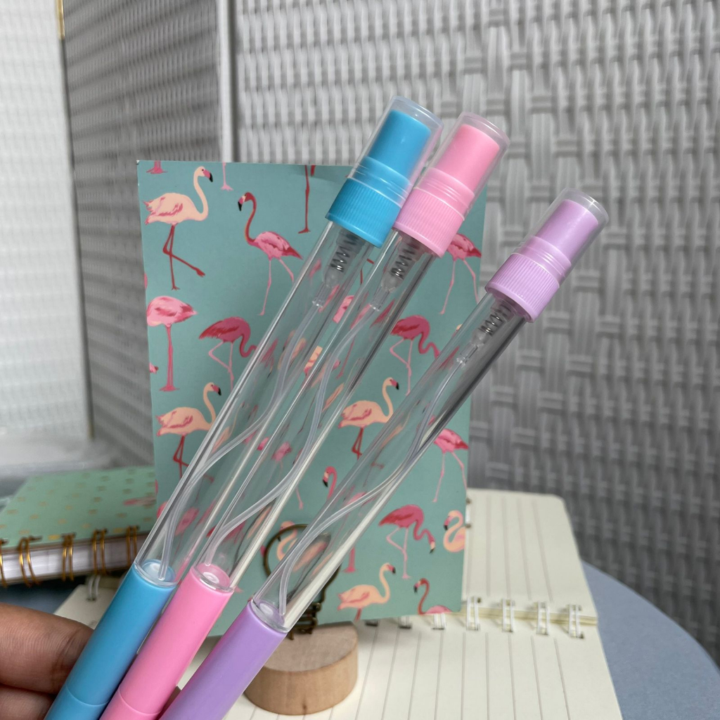 Pulpen Parfum Polos Unik /Pen Botol parfum Full Body bisa di isi 10ml tinta gel hitam / Pen Spray Kekinian Favroit Anak Terlaris bisa Grosir dan COD