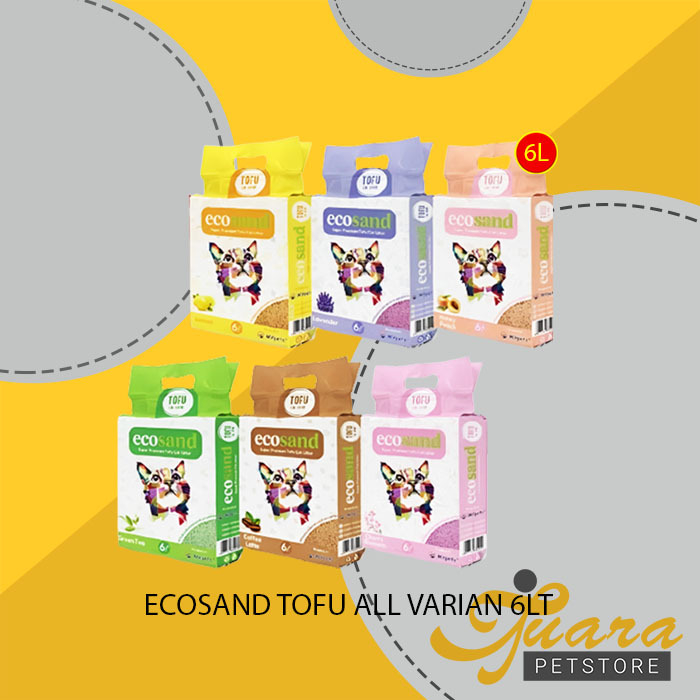 Pasir Kucing Gumpal Wangi Eco Sand tofu soya 6 Litter