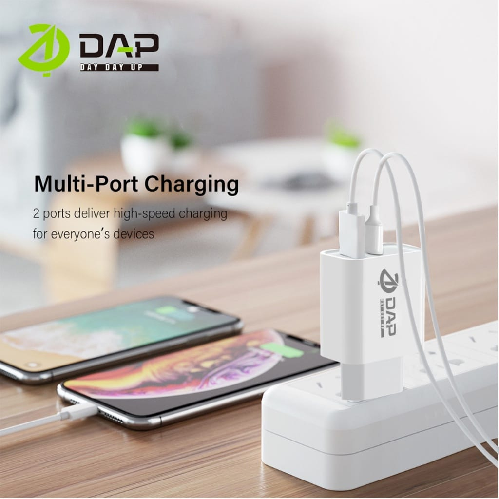 Batok Charger DAP D-AP2 Colokan USB dan TYPE-C Kepala Casan DAP D-AP2 USB dan C Adaptor Charger DAP D-AP2 USB dan TIPE C ORIGINAL