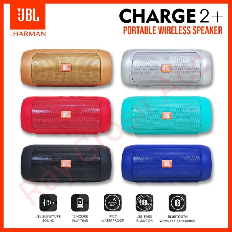 Speaker Speker Bluetooth Wireless Portable JBL Charge 2+ Super bass