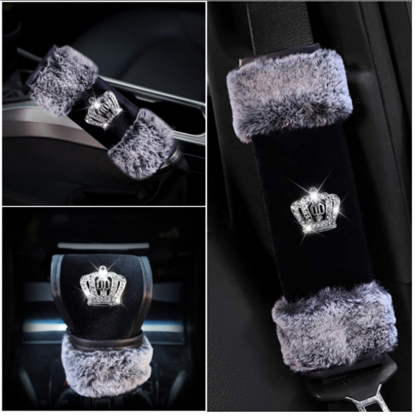 Sarung Cover Handbrake Gigi Gear Safetybelt Seatbeat DAD CROWN FEATHER Series