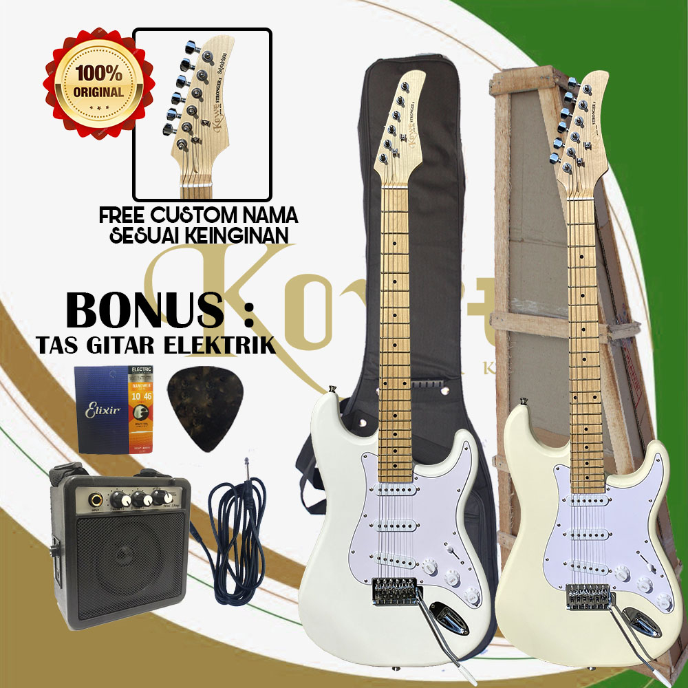 Gitar Elektrik Merk Kowe Original Seri Stronger model Strato Bonus Lengkap dan ada Serial Number