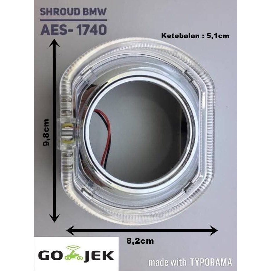Shroud Projie Projector Biled HID AES BMW Style 2.5 Inchi / 3 Inchi / Shroud Bmw 2,5 in klasik