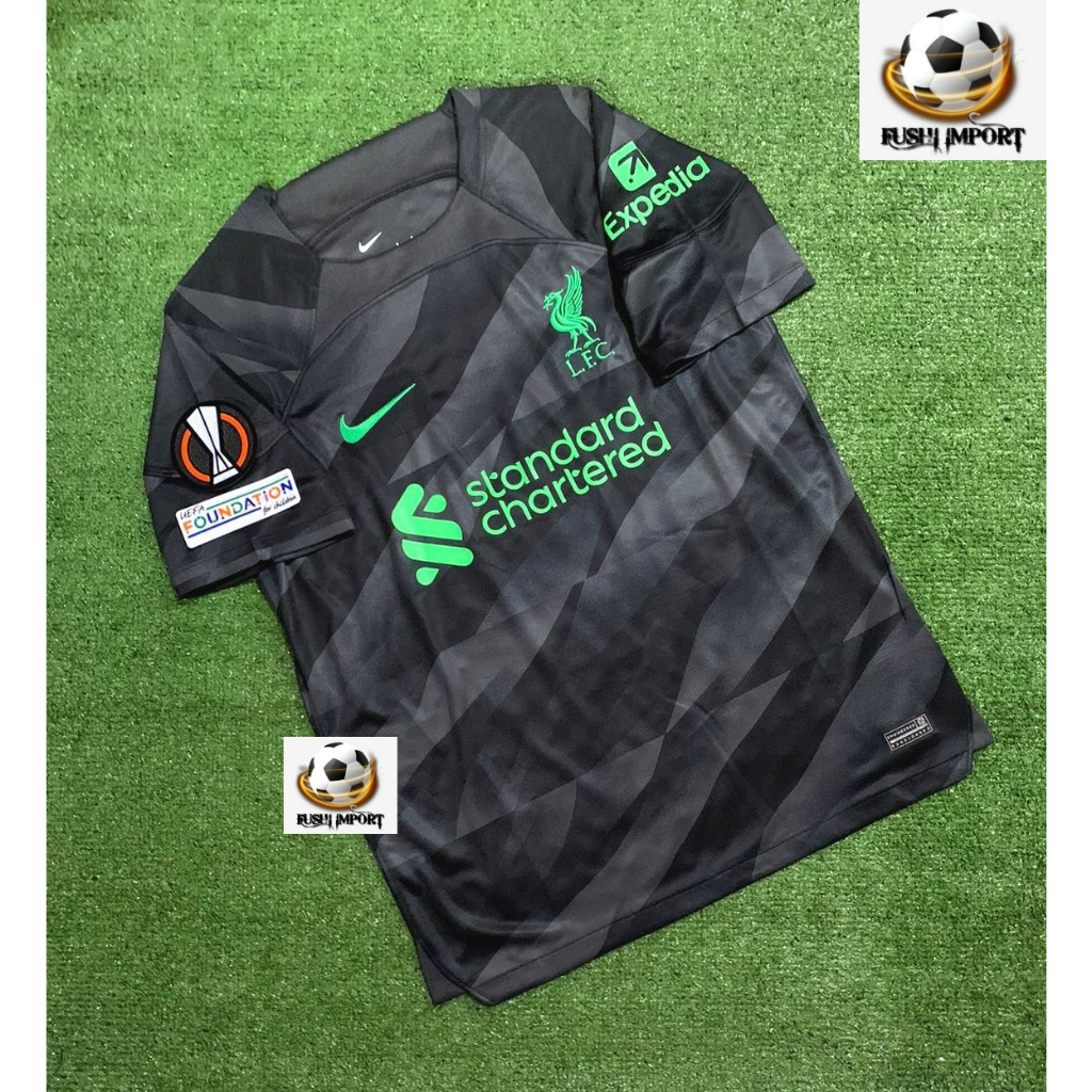 Jersey Baju Bola Lvrpll Kiper Goalkeeper Hitam Black 2023 2024 Grade Ori