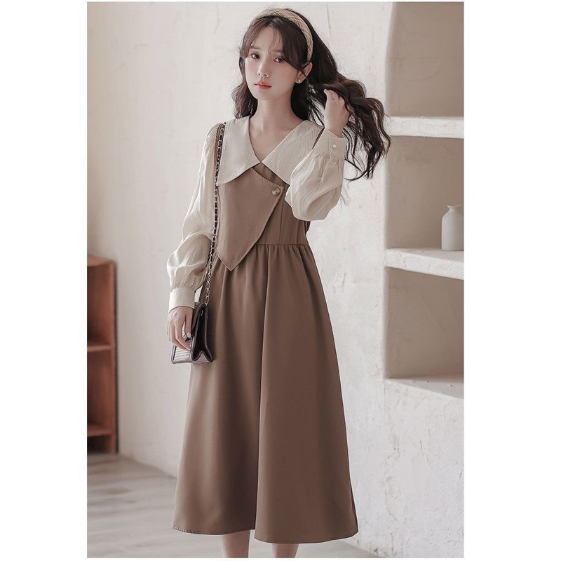 Dress Kerah Lebar Student Style M490