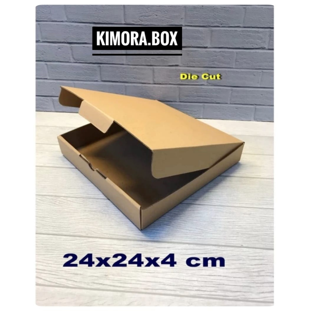 

kardus uk. 24x24x4 cm...box karton model pizza/die cut