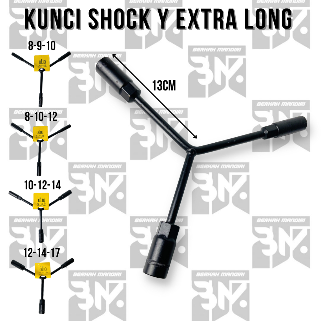 Kunci Shock Shock Sock Sok Socket Model Y Panjang 8-9-10/8-10-12/10-12-14/12-14-17 Hitam