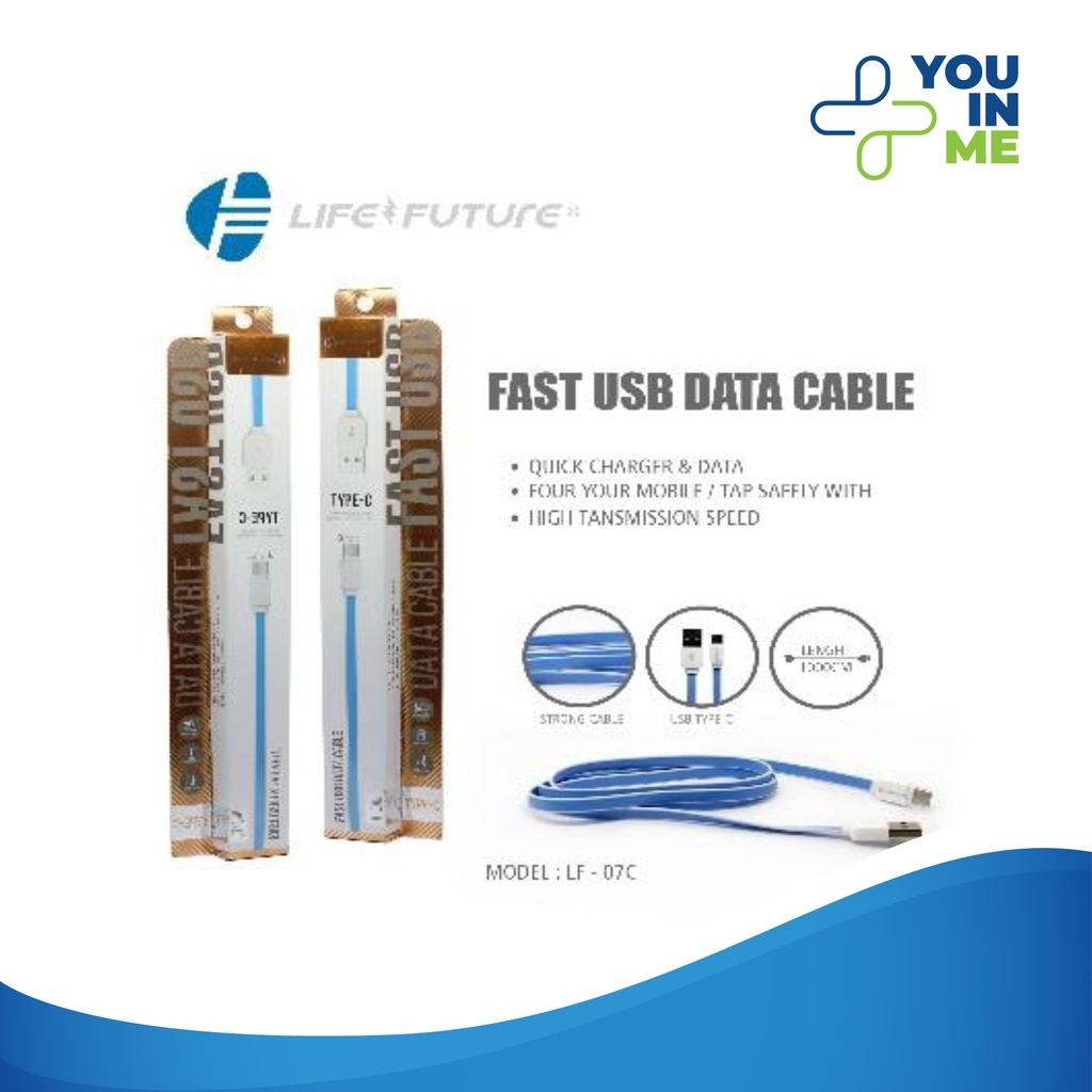 LIFE FUTURE USB CABLE 1M FOR TYPE C QUICK CHARGER 07C