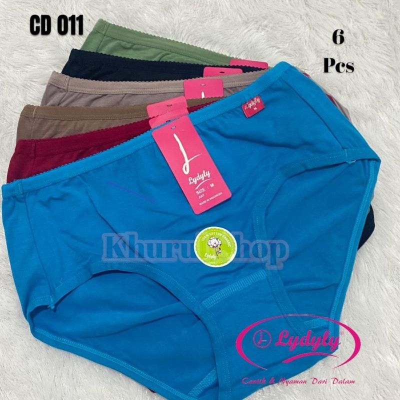 6pc-GROSIR CD LYDYLY 011-celana dalam wanita dewasa katun-JAHITAN belakang-cd cewek MAXI-KHURUL SHOP