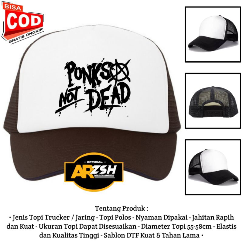 Topi Punk Not Dead Trucker Jaring/Topi Jaring Punk Not Dead