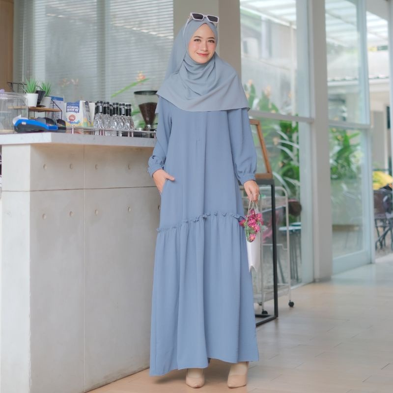 Layla Dress Gamis Terbaru Casual Daily Baju Muslim Wanita Bahan Rayon Tebal