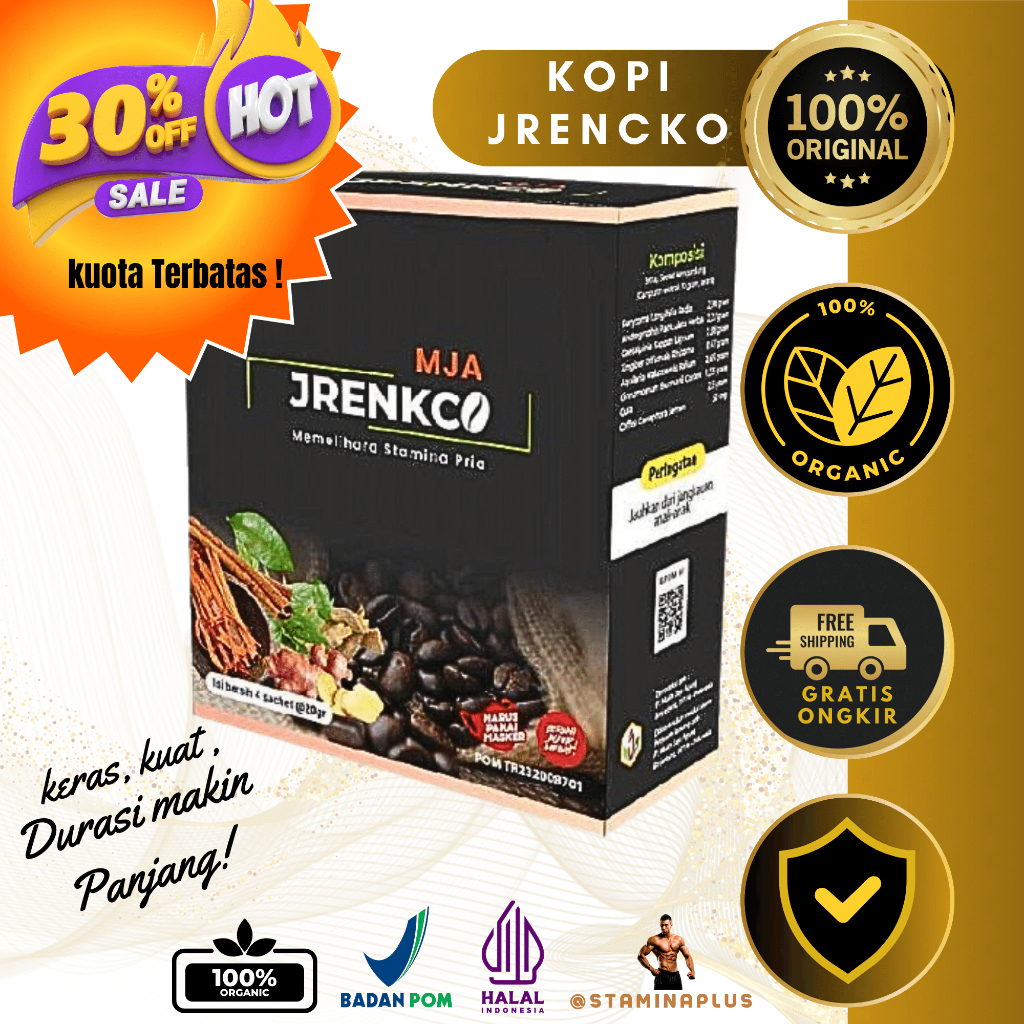

Kopi Jrenkco Vitalitas Pria 100% herbal Original Tahan 5 Ronde !