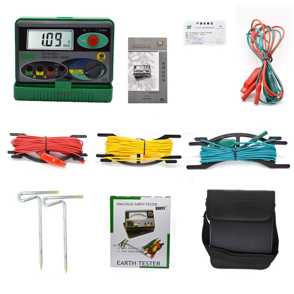 DUOYI DY4100 DY 4100 Ground Resistance Tester Insulation Resistance Tester Digital Meggers Petir Perlindungan Grounding Earth Resistance Meter Ground Resistance