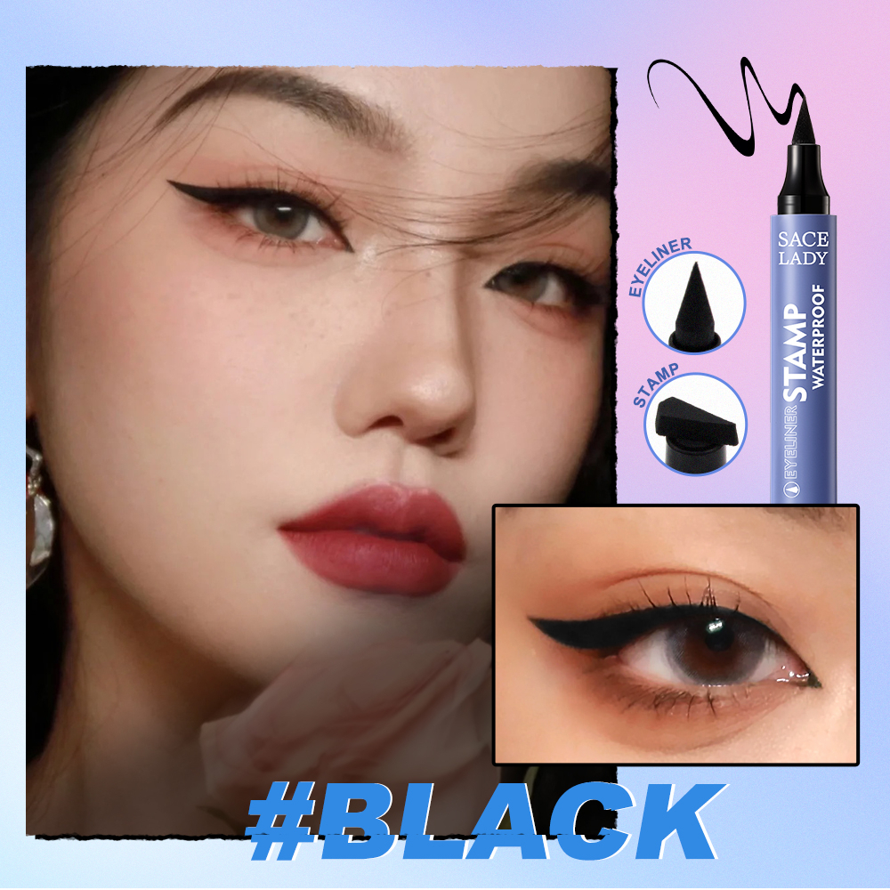 SACE LADY Stamp Eyeliner Waterproof Double Head Eyeliner Pensil Eye Makeup Black