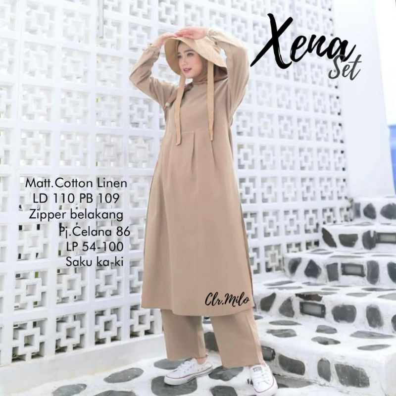 Estusae : Xena Set Linen. Setelan Katun Linen/ One Set Katun Linen Rami Kekinian Kualitas Premium