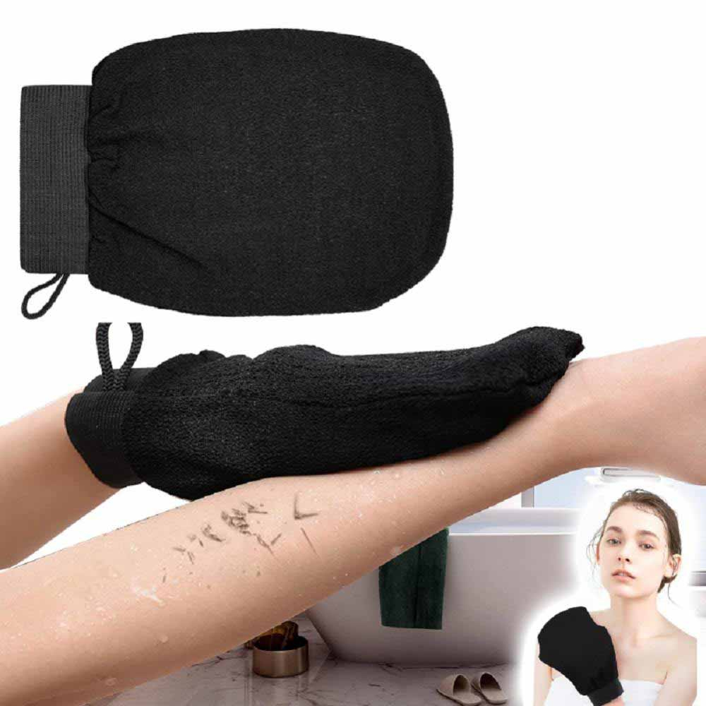 Sarung Tangan Handuk Gosok Exfoliating Tan Removal Scrub - AGD15 - Black