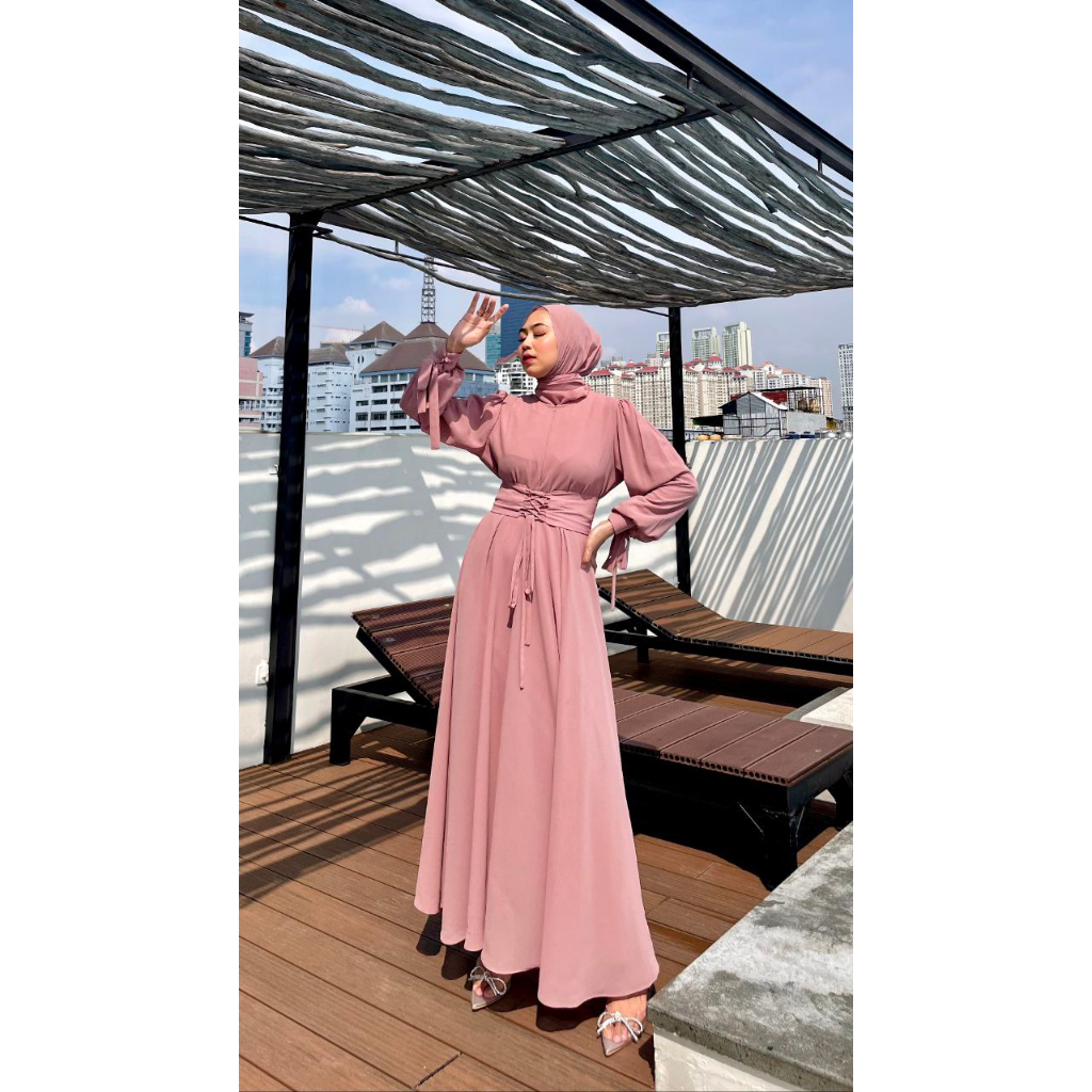 Lively Long Dress Kondangan Gamis Pesta Seragam Bridesmaid Gaun Prewedding Baju Muslim Polos Busui Friendly