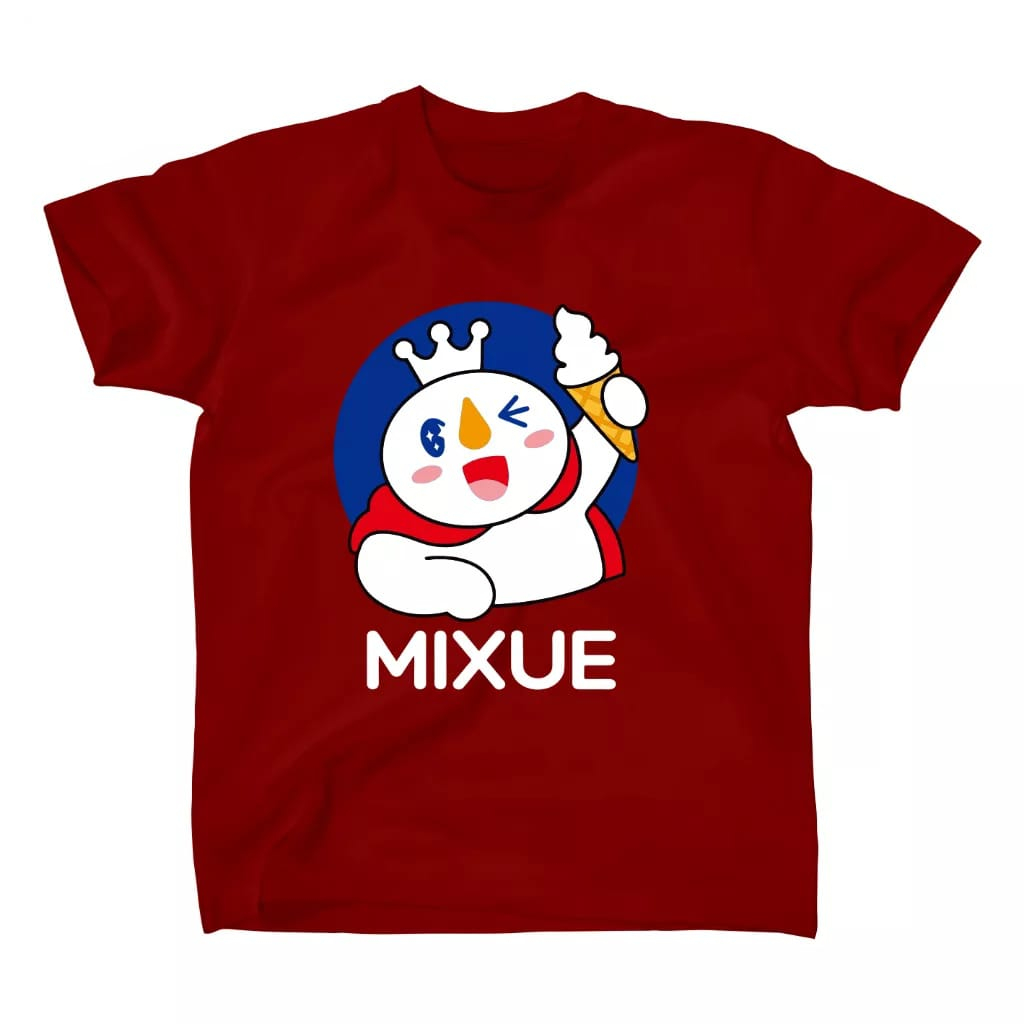 Kaos sablon dtf unisex gambar mixue viral usia 1-7 tahun