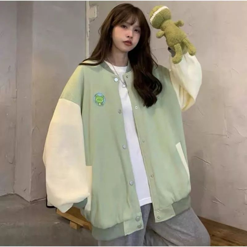 ZUMMA JAKET VARSITY BASEBALL BORDIR LUCU WANITA OVERSIZE | VARSITY JAKET BASEBALL WANITA KOREAN STYLE | JAKET BASEBALL OVERSIZE