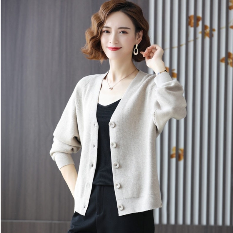 【Elegant】Summer Korean  Knit Long Sleeve Cardigan 7494