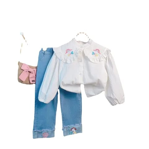 Babylovanta - Baju set on anak perempuan usia 2-7 tahun MOTIF MERMAID ala korea impor