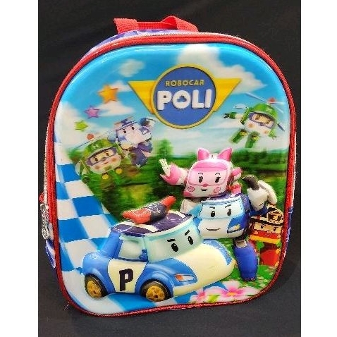 Tas sekolah TK Robocar Poli timbul 3D Preloved Murah