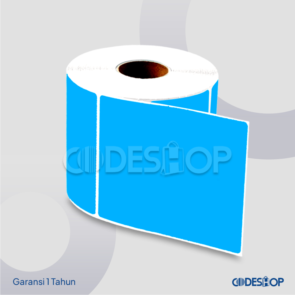 Stiker Label Barcode THERMAL 50 x 60 Warna BIRU 50x60 mm isi 500 Pcs Blue