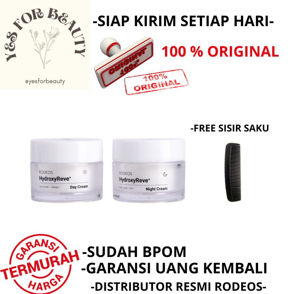 RODEOS CREAM KRIM RODEOS HYDROXYREVE+ DAY CREAM NIGHT CREAM RODEOS AHA BHA PHA 30