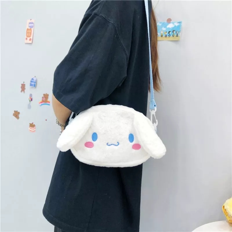 Tas Selempang Boneka Cinnamoroll Lucu Import Sling Bag Bulu Korea