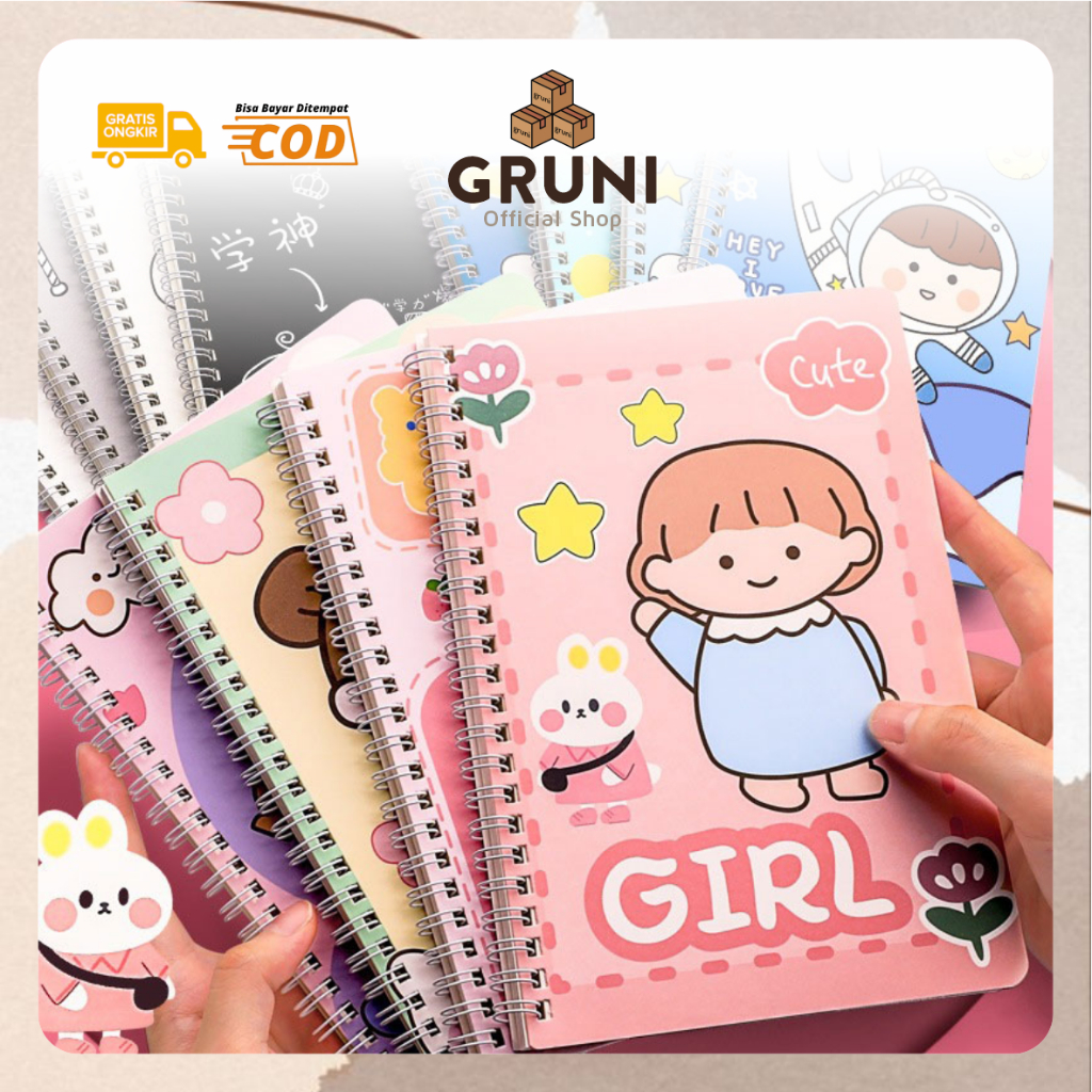 

GRUNI ST0027 Mini Notebook Spiral Karakter A5 Isi 60