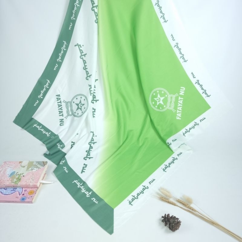 (FATAYAT NU) Shofa Fashion-Hijab Segi empat Voal motif Digital Print