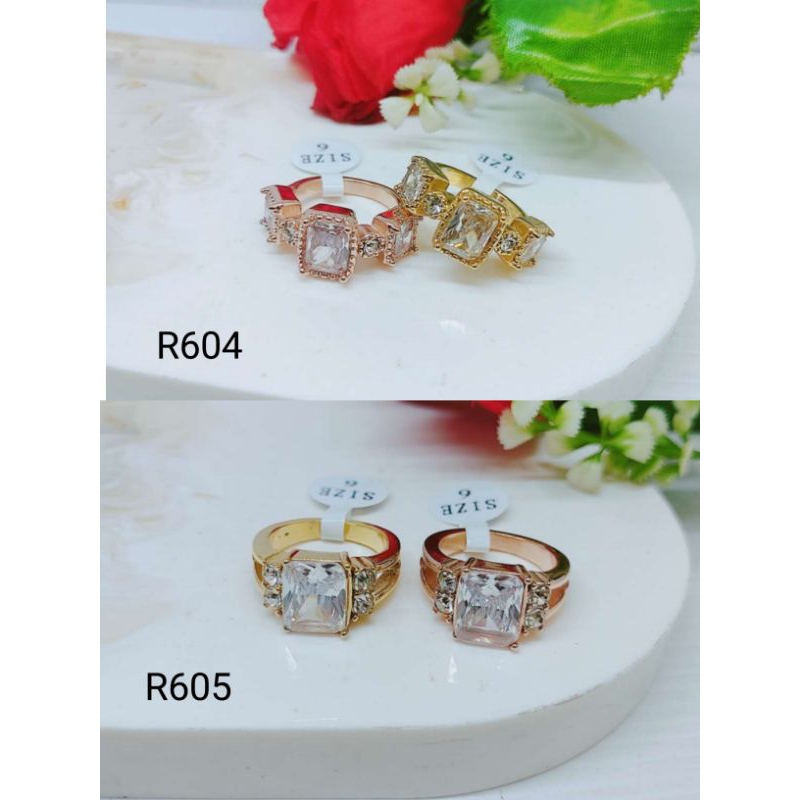 Cincin Titanium Anti Karat  Permata Perhiasan Fashion R604 605