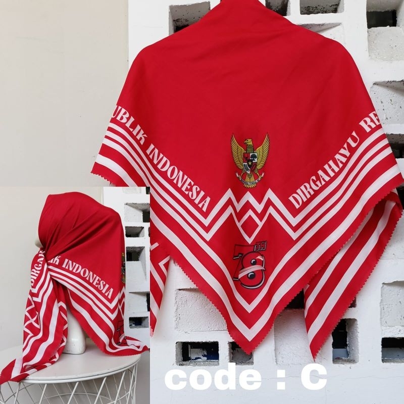 Segi Empat Motif Merah Putih Kemerdekaan Bendera Dirgahayu Indonesiaaa