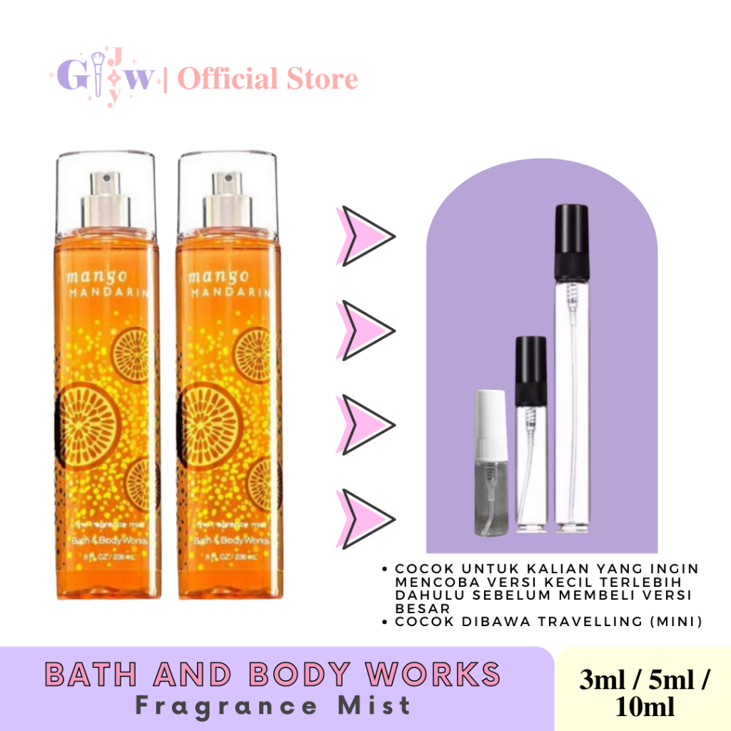 [DECANT] BATH AND BODY WORKS - MANGO MANDARIN body fine fragrance mist | bbw badan tubuh murah wangi harum tahan seharian original asli bpom share in jar bottle botol mini travel size travelling