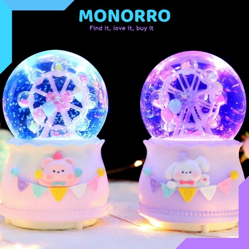 Bola Musik Snowball Bola Salju Bola Lampu Musik Bola Kristal Bianglala