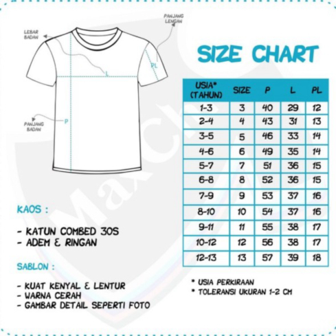 CETAK KAOS ANAK CUSTOM DENGAN FOTO  GAMBAR SENDIRI DTF PRINTING COTTON - 4T