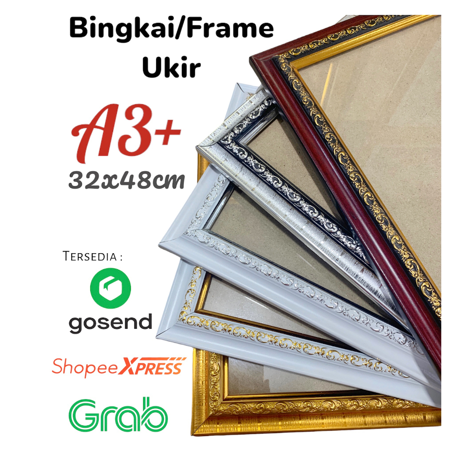 BINGKAI FOTO A3+ 32x48cm UKIR/ PIGURA A3+/ FRAME FOTO A3+ UKIR/BINGKAI MINIMALIS ESTETIK UKIRPREMIUM