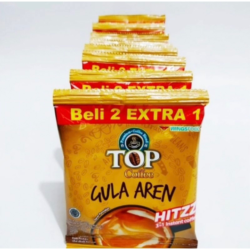 

TOP Kopi bubuk Gula Aren 3in1 Instant Coffee HITZZ 22g (1 renteng isi 15 sachet)