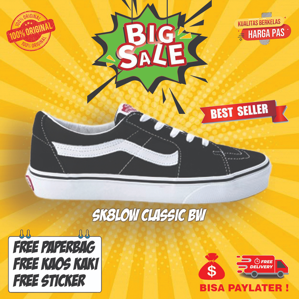 [SALE] VANS SK8LOW CLASSIC BLACK/WHITE BNIB | VANS SK8LOW | VANS | VANS ORIGINAL | VANS MURAH | SEPA