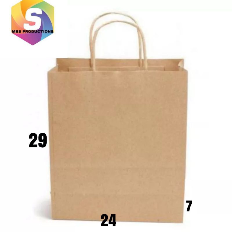 

Isi (10 biji)Paper bag tas kertas 29x7x24cm polos coklat bungkus kado pesta hajatan pernikahan haji umroh ulang tahun bonus hadiah