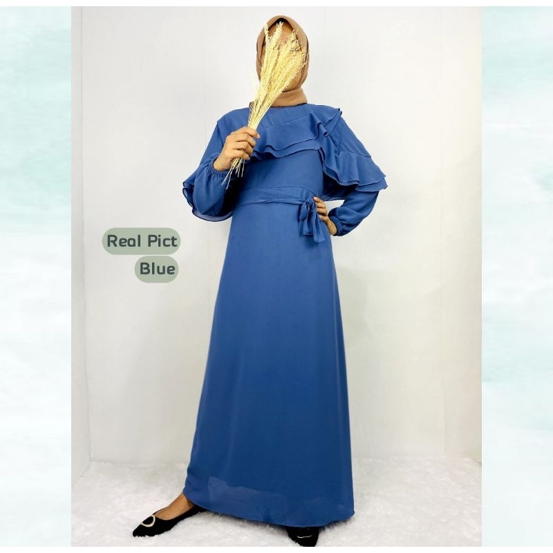 NONI RUFFLE DRESS PREMIUM CERUTY BABYDOLL/REINARA DRESS MERMAID BODYFIT FULL FURRING/GAMIS KONDANGAN/BAJU PESTA/FAR MOSLEMSTORE