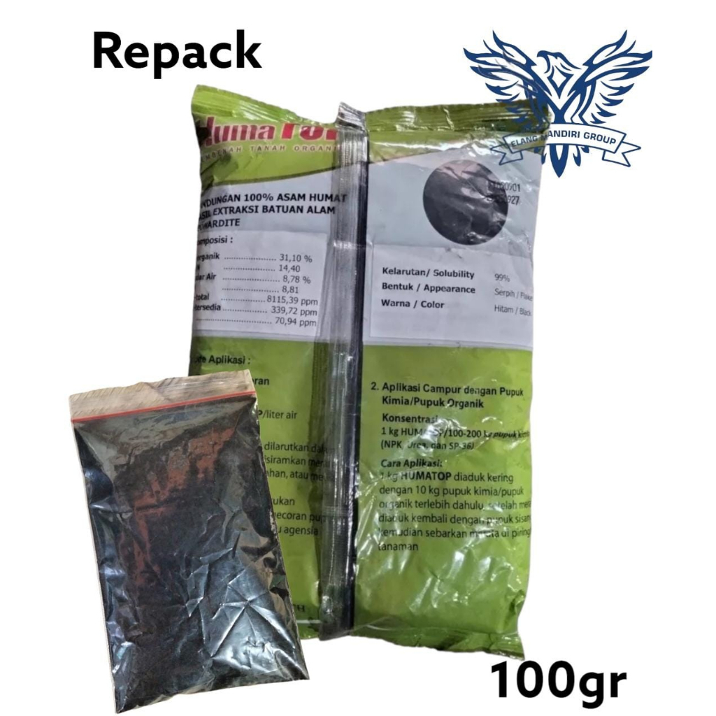 Repack HUMATOP 100gr Asam Humat Pembenah Tanah PRIMA AGRO TECH