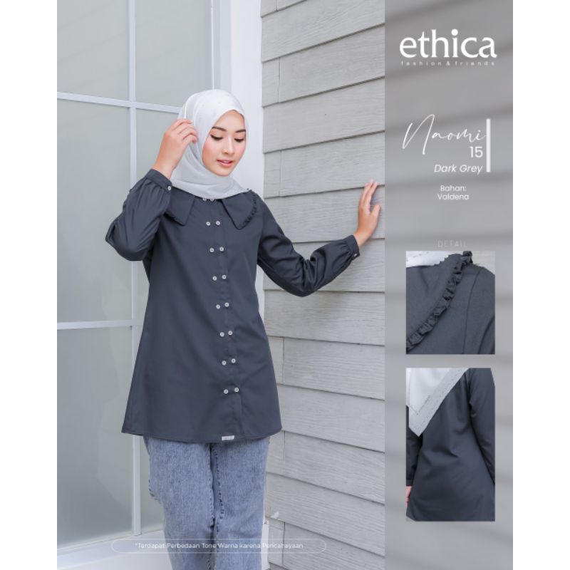 Ethica Atasan Blouse Naomi 15 (Dark Grey, Dusty Plum, Cream)