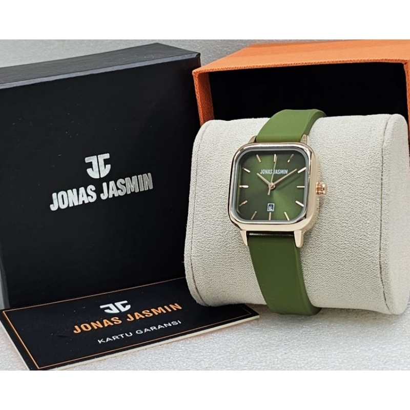 Jam Tangan Wanita Jonas Jasmine JJ2213 Tanggal Aktif Tali Rubber