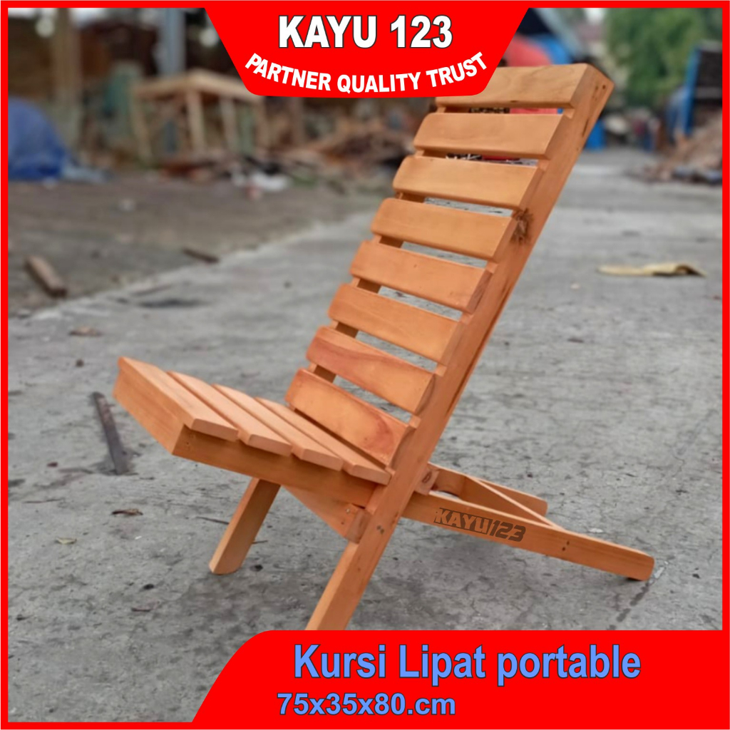 Kursi Lipat portable autdoor camping Kursi kayu pantai