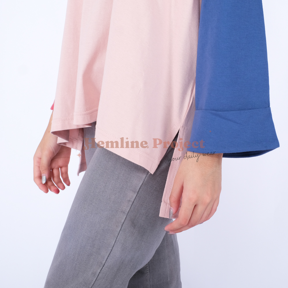 Hayla Oversized Plain - Blush Denim