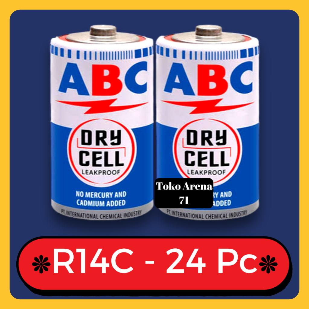 Baterai ABC Biru Sedang R14C Size C / Batre ABC Biru R14 C 24 Pcs 1.5V